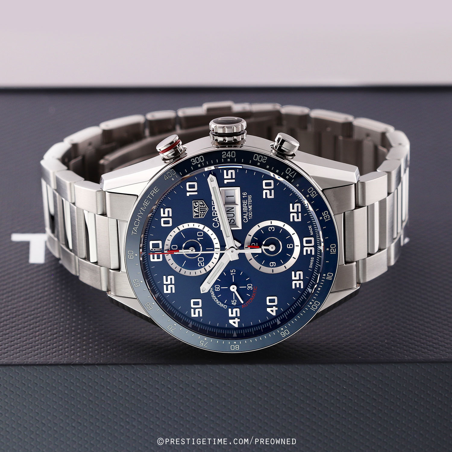 Pre-owned Tag Heuer Carrera Day Date Automatic Chronograph 43mm